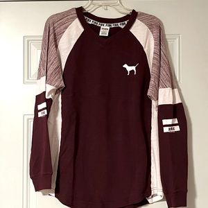 PINK - Burgundy / white sweatshirt - medium
